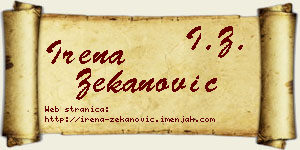 Irena Zekanović vizit kartica